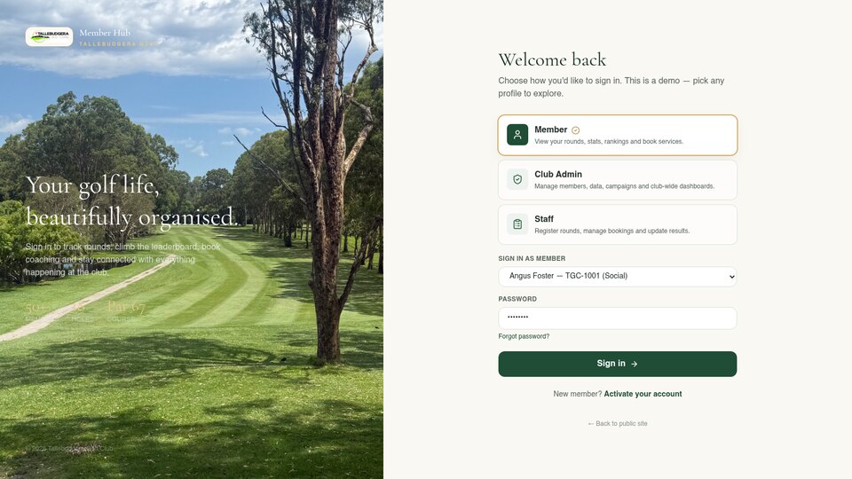 Tallebudgera · Member Hub · CRM